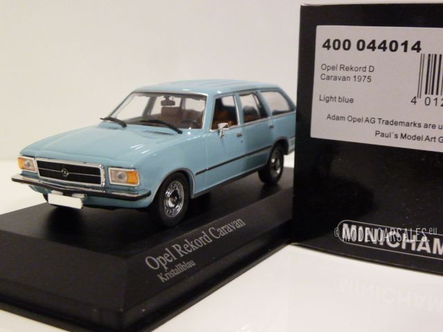 Opel Rekord D Caravan Chrystal Light Blue Minichamps