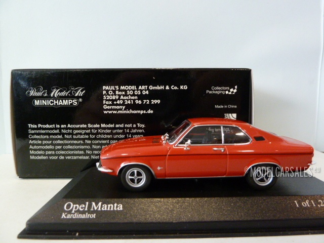 Opel Manta Cardinal Red 1:43 400045501 MINICHAMPS diecast model car ...