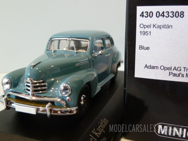 OPEL Kapitän Chuck Jordan 1951 Silver Details about   Scale model car 1:43