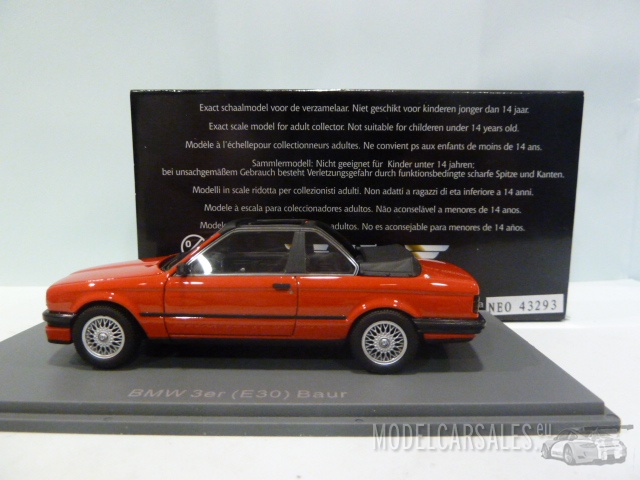 BMW 325i (e30) Baur Red 1:43 43293 NEOSCALE diecast model car 