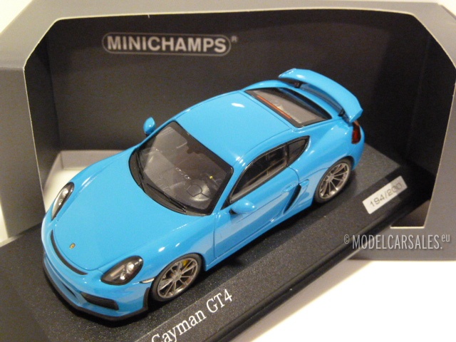Porsche Cayman gt4-Bleu Sarcelle 1 of 200-MINICHAMPS-CAR Tima Exclusive-ca0 