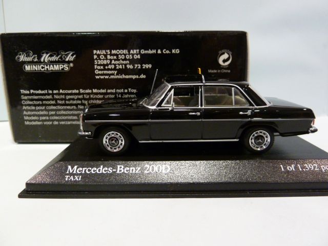 1968 Mercedes-Benz 200 Taxi Black Diecast Model Car
