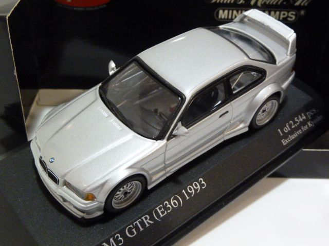 ミニチャンプス、 M3 GTR (E36) 1993 シルバー ミニカー マキシチャンプス 1/43 BMW M3 E36 GTR 1993 ブラック 完成品ミニカー