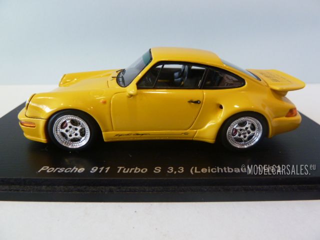 Porsche 911 964 Turbo S 3 3 Leichtbau Speed Yellow 1 43 Map Spark Diecast Model Car Scale Model For Sale