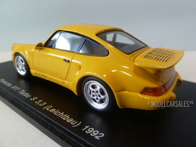 Porsche 911 964 Turbo S 3 3 Leichtbau Speed Yellow 1 43 Map Spark Diecast Model Car Scale Model For Sale