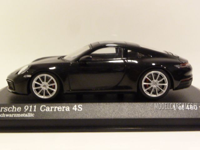 Porsche 911 992 Carrera 4S 2019 Black Metallic Minichamps 410069320 -  Miniatures Autos Motos