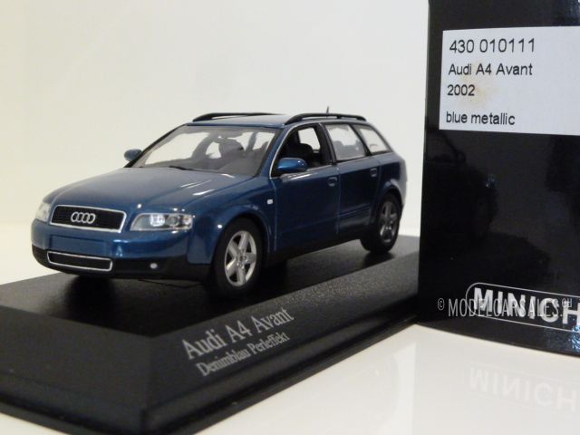 schoolbord Over het algemeen wimper Audi A4 (B5) Avant Denim Blue Pearleffect 1:43 430010111 MINICHAMPS diecast  model car / scale model For Sale