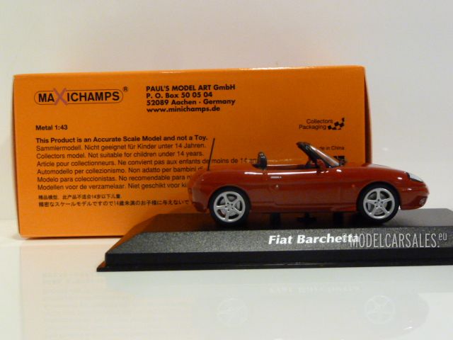 Fiat Barchetta Red 1:43 940121930 MINICHAMPS diecast model car / scale model  For Sale
