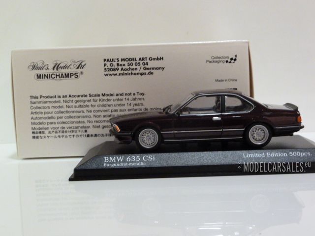 BMW e24 635 CSi 1982 graphit grau Modellauto 943025124 Minichamps 1:43