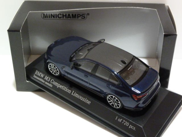 BMW M3 (G80) Competicion Saloon Tanzanite Blue Metallic 1:43 410020201  MINICHAMPS diecast model car / scale model For Sale