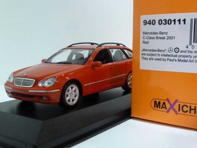 Mercedes-benz C-Class T Model (s203) Red 1:43 940030111 MAXICHAMPS diecast  model car / scale model For Sale
