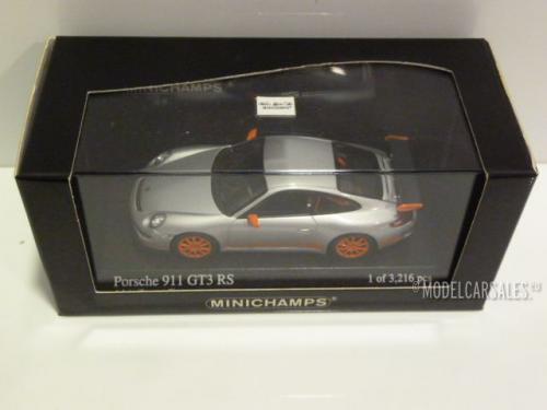 Porsche 911 (997) GT3 RS Arctic Silver W/ Orange 1:43 400066000 ...